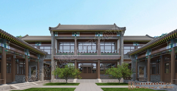 仿古中式建筑效果圖