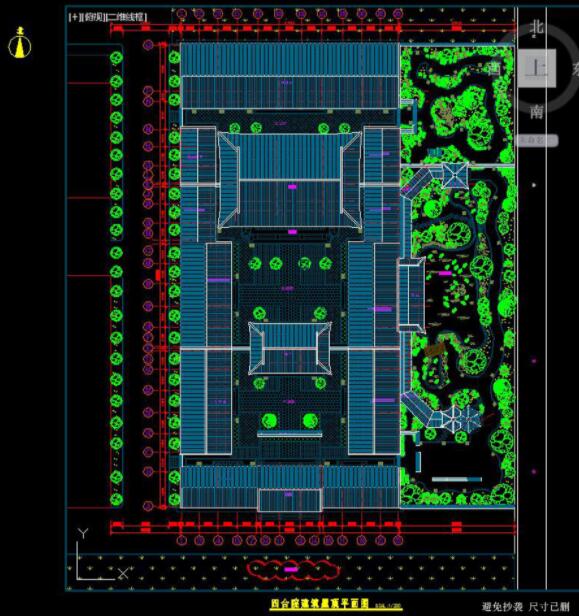 三進中式四合院建筑設計圖