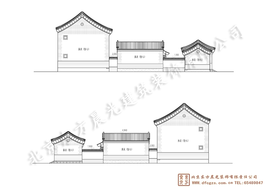 四合院設計圖-立面圖